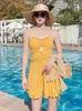 Swimswear féminin Puku Juzg Swimsuit Conservateur Couvre-corps mignon mignon coffre coréen coffre recouvert de bikini de printemps