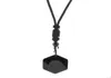 Colliers pendants Collier en pierre naturelle obsidienne pour hommes Femmes Amulet Hexagram Corlier de corde réglable Croodes Colar8461084