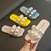 Slipper Girls Summer Slippers Footwear Fashion Kids Ldren Pearl Flip Flops H240506