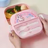 Lunhana da lancheira Bento para crianças para crianças desenho animado estudantes Kawaii Pony fofo aquecido 3 sanduíche de lanche cantina especial