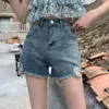 Frauen Jeans S-5xl Mädchen Fettgröße hohe Taille Denim Shorts Frauen Burr gebrochene Kurzhose Lady Show dünne koreanische Mode