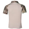 Polos pour hommes Camouflage Camouflage Polo à manches courtes T-shirt décontracté T-shirt Military