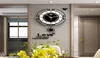 Swing acrylique quartz horloge murale ronde silencieuse Design moderne 3d pendule numérique horloges salon décor intérieur brillant y28657651