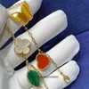 Vancleff high -end sieraden armbanden voor dames armband v goud vergulde liefde vlinder jade merg fritillaria lucky vijf bloemarmband origineel 1: 1 met echte logo -box
