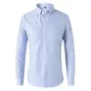 2023 Summer Mens Striped Shirt Longsleeved Slim Business Casual 240418