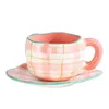Tumblers 1Set 300ml Taza de té de café de Medio Oriente con cerámica de plato Tazas de leche Tazas de porcelana de la vajilla Día del día de las madres H240506