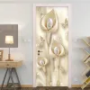 Autocollants style européen 3d fleurs stéréo calla perle porte autocollant salon chambre luxe décor intérieur mural autocollants pvc papier peint 3 d