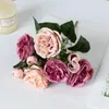 Fiori decorativi Silk Peony Wedding Bridal Bouquet Decorazioni natalizie per piante finte casalinghe Scrapbooking Vase Autumn Garden Artificiale