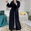 Vêtements ethniques Robe élégante Muslim Abaya Christmas Mariage Bridesmaid Fashion Party Longue Robe Robe ceinture de ceinture Maxi pour femmes