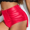 Women's Shorts Sexy High Waisted Clubwear Club Faux Leather Fashion Disco Short Pants Boardshorts Female Slim