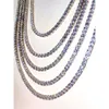 Luksusowe klejnoty moissanite klaster łańcuch tenisowy 925 Solidny srebrny łańcuch mrożony w łańcuchu rapera
