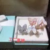 Дизайнерские роскошные украшения кольцо Vancllf High Edition Precision Horseed Butterfly White Fritillaria Double Full Diamond Turquoise