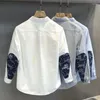 Camisa casual de camisa casual de manga longa paisley designer branco emendado elegante estilo coreano hipster tendyol i asia xxl venda
