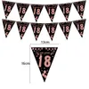 Banner Flags Rose Gold 18 30 40 50 60 Year Happy Birthday Banner Streamer Party Backdrops Decoration Adult Birthday Anniversaire 30th Flags