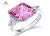 Peacock Star Solid 925 Sterling Silver Threestone Luxury Ring 8 Carat Fancy Pink Created Diamante Cfr8156 J1907167399756