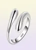 YHHAMNI 100 ORIGINAL 925 Sterling Silver Ring Size Justerbar vattendroppar Dradrop Open Ring för kvinnor med presentförpackning HR0128535136