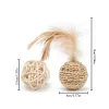 Domy 2PCS Cat Toy Pet Rattan Ball Cat Toy Funny Faux Feather Cat Bell Ball Kitten Play