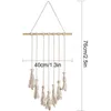 Decorative Figurines Bohemian Hanging Po Display Tassel Wall Pictures Organizer With 20 Wood Clips For Collage Frame Decor Home Decoration
