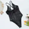 Suits 2024 Underwired Mesh High Cut Women Swimwear One Piece Swimsuit Female Hollow Out Monokini Bather see through Bathing Suit Swim