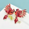 Broches Vintage Classic Design Crystal Drop Oil Badges d'oiseau pour femmes Fashion Fashion Retro Émail Animaux