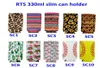 Slim Can Beer Insulators Premium Neoprene Beverage Cooler Collapsible Cola Soda Bottle Koozies Cactus Leopard Can Sleeve ST6686053720