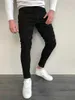 Heren jeans heren jeans elastische strakke denim broek massief zwart blauw herfst zomer luxe straat harajuku hiphopstijl ultradunne fit broeksl2405