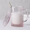 Tasses 350 ml de verre tasse avec du jus de thé à bulles transparent bière coke peut lait mocha tasses petit-déjeuner couverture