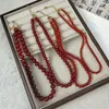 Catene rosse sfaccettate di palline di pietra naturale in pietra cristallina perle distanziatore per distanza per gioielli che producono braccialetti fai -da -te collana