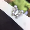 Lüks Tiffanybead Küpe Tasarımcı Kadın Kalp Gümüş Küpe Qianxi Takı T Evleri Aynı Kirpik Tarzı Mikro Kakma Büyük ve Küçük Boncuklar Gradyan Kulak