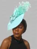 Новая модная шляпа шляпа участка перо свадьба Женщины головной убор цветок элегантный женский вечерин