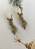 Boucles d'oreilles de goujon 925 Texture d'arbre en bronze à aiguille en argent