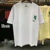 Hochwertiger Original -Rhuder -Designer T -Shirts Modemarke -Spur gedruckt hochgramm Gewicht Doppelgarn Baumwolle Kurzarm T -Shirt Lose für Männer mit 1: 1 Logo