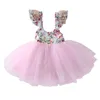 Mädchenkleider 0-5y Kleinkind Kid Girls Prinzessin Kleid Blumenspitze Tüll Hochzeits Geburtstagsfeier Tutu Kleider Festzug Kinder Kleidung Kid Costumesl2405