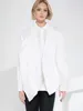 Camicette da donna Modphy White Elegant Shirt Spring 2024 Retro Irregolare Borge Pannello Long Versatile Vestitidos