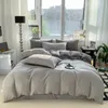 INS Style Solid Color Peed Cover Set Washed Cotton Bedlothes Comforter Pillsalce Soft Beding Sets Sets Крышки стеганых одеялов 220x240 240506