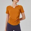 Yoga-Anzug T-Shirt Lose Kurzarm Top für Womens Professional Running Training Pilates Training Fitnessstudio 2024 Neues Modell
