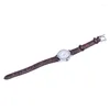Armbandsur Ulzzang Alloy Ladies Simple Retro Compa Compact Roman Digital Dial Waterproof Leather Thin Strap Quartz Watch