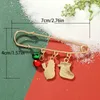 Spille creative Babbo Natale Spettame di battibili in metallo Snowman Chain Tasel Pins Vintage Rhinestone Pendant Christmas Party Gioielli Regali di gioielli