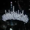 Opaski na głowę barokowe ręcznie robione diamentowe koraliki ślubne srebrne kryształowa welon nagłówek Wedding Hair Accessorie