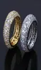 Rozmiar 612 WHO HIPHOP 5 rzędów luksusowe cyrkony pierścienia mody złoty srebrny mężczyzna palcem 3006625