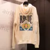 Rhudeパーカーデザイナーメンズパーカーレタープリントルーズロングスリーブパーカーファッションスポーツパーカー