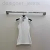 Dames T-shirtontwerper Early Spring Nieuwe Loe High Ding Koreaanse stijl Minimalistische nek Taille Wrap Solid Color Versatiele mouwloze gebreide tanktop 5DQ4