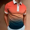 Men's Plus Tees Polos Новые 3D цифровые печать лацка на молнии мужская рубашка поло