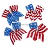 Accessoires de cheveux 8inch filles drapeau américain Bands de ruban paillettes Bowknot 4e de Jy Independence Day Ponytail Solder Ties Drop délivre DH6A3