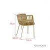 Camp Furniture Nordic Outdoor Rattan Chaise de trois pièces Sunshine Room Corde Courte de loi