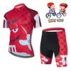 Verkopen van kinderen fietsentruien set zomer ademende kinderfiets kleding jongen sport fiets jersey kleding 240506