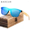 Lunettes de soleil Barcur Fashion Men de bois Bamboo Temple Soleil Veme Femme Masculino en bois