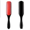 1pcs Cheveux 9 Rows Brush Masseur du cuir chevelu raide coiffure bouclée peignes pour femmes cheveux salon