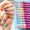 12 colori nail art graffiti set set di graffiti fai -da -te sporcizia disegno pittura per unghie penna 1*kit per la spazzola colorato penna da disegno td126k 240430