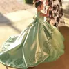 Księżniczka sukienka Letnia koronkowa druhna impreza Kostium kwiatowy sukienki dla dzieci na ślub 240428